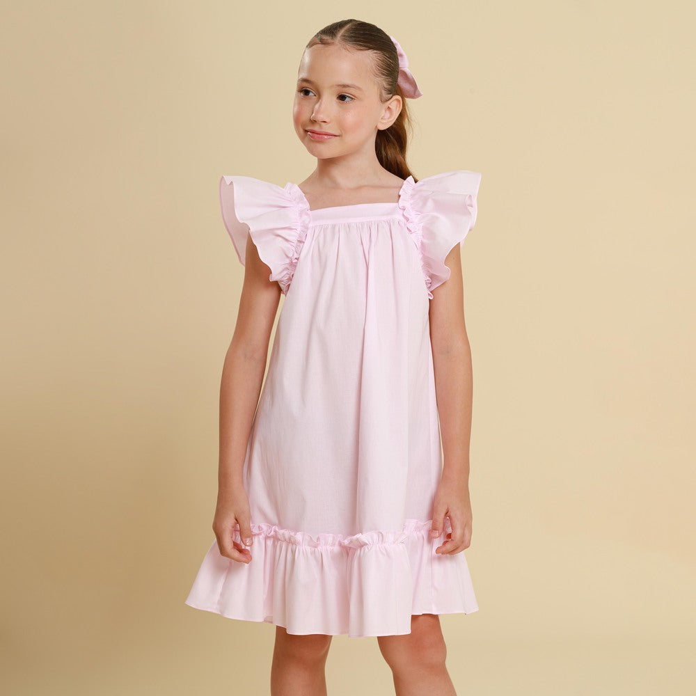 Vestido Infantil Bolonha Rosa Bebê