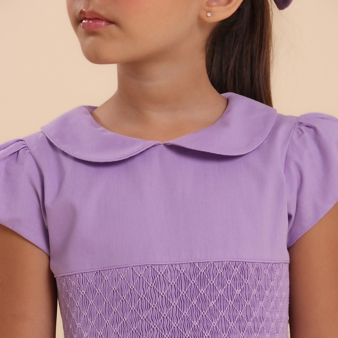 Vestido Bordado Infantil Clara Lilás