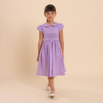 Vestido Bordado Infantil Clara Lilás