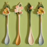Kit Colherinhas Porcelana Jardim Encantado Rosas