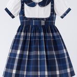 Vestido Infantil Xadrez Azul Marinho