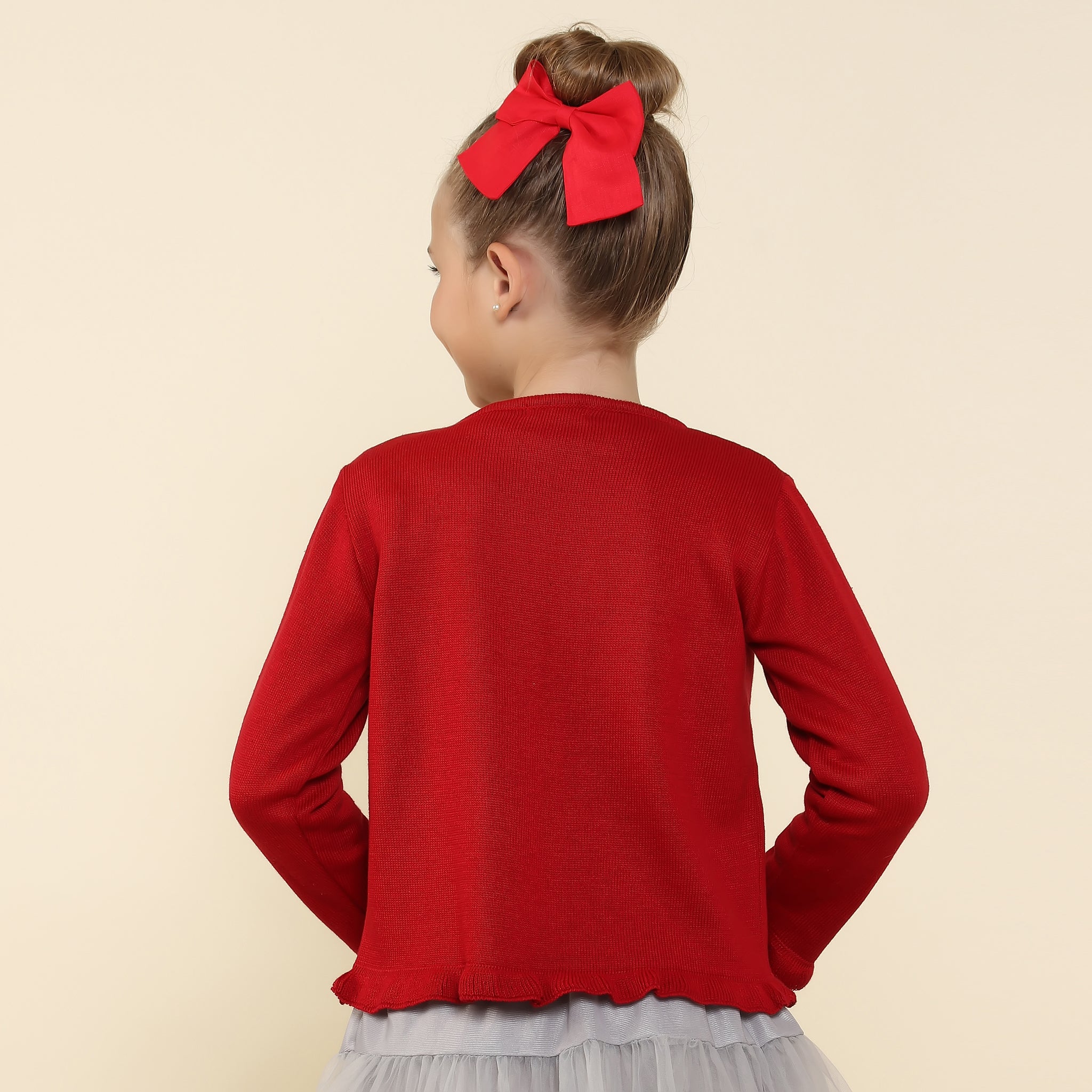 Casaqueto de Tricot Infantil Lorena Vermelho