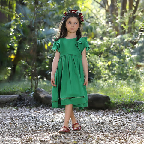 Vestido Natal Infantil Louise Viscolinho Verde