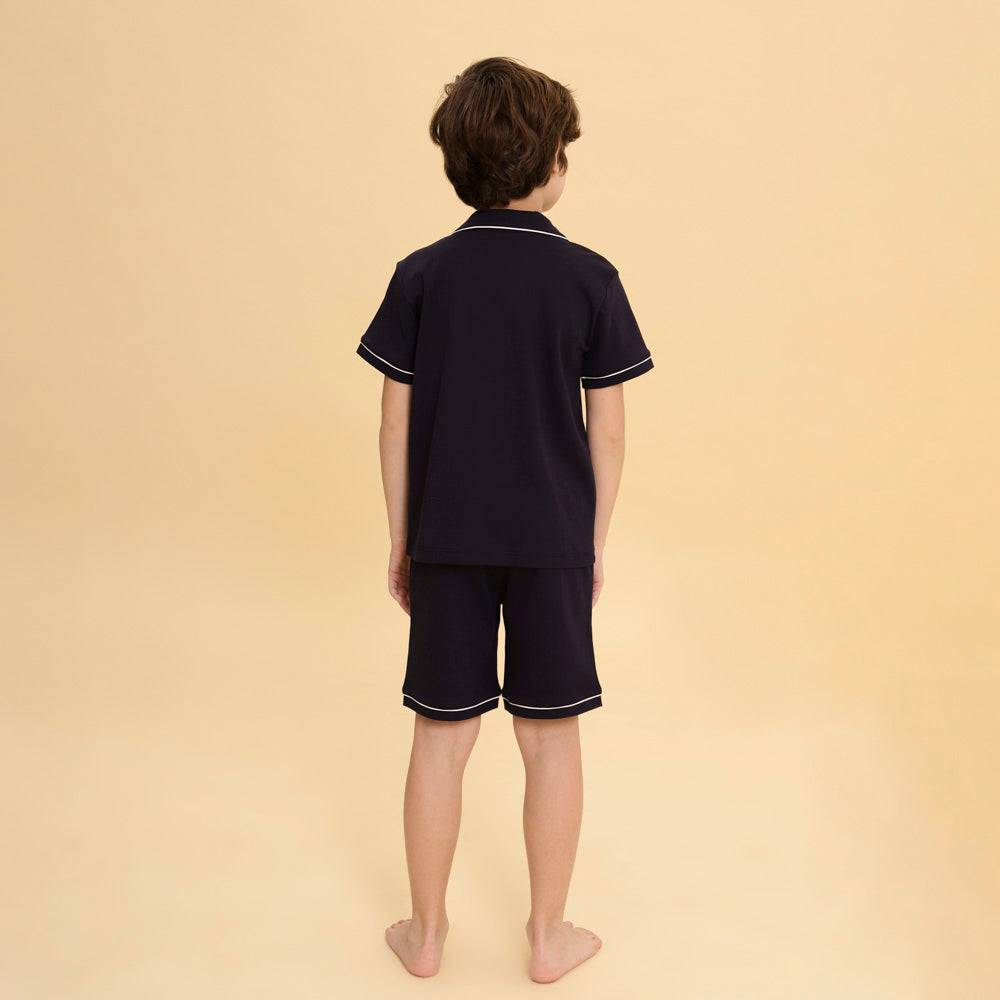 Pijama Infantil Botões Azul Marinho