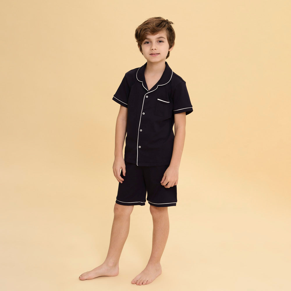 Pijama Infantil Botões Azul Marinho