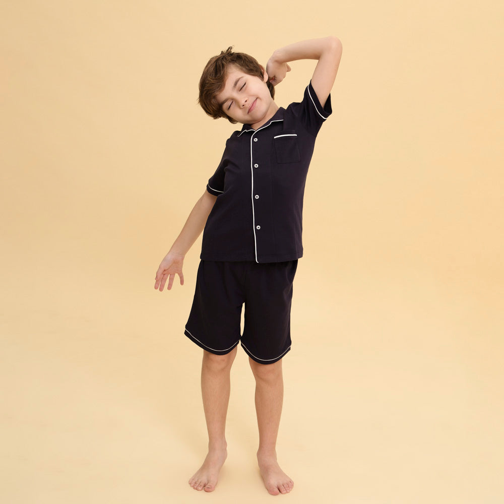 Pijama Infantil Botões Azul Marinho