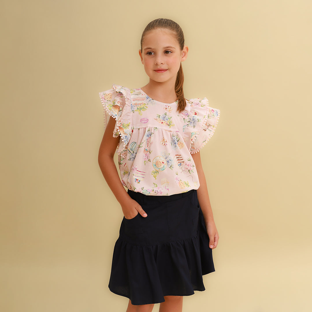 Saia Short Infantil Azul Marinho