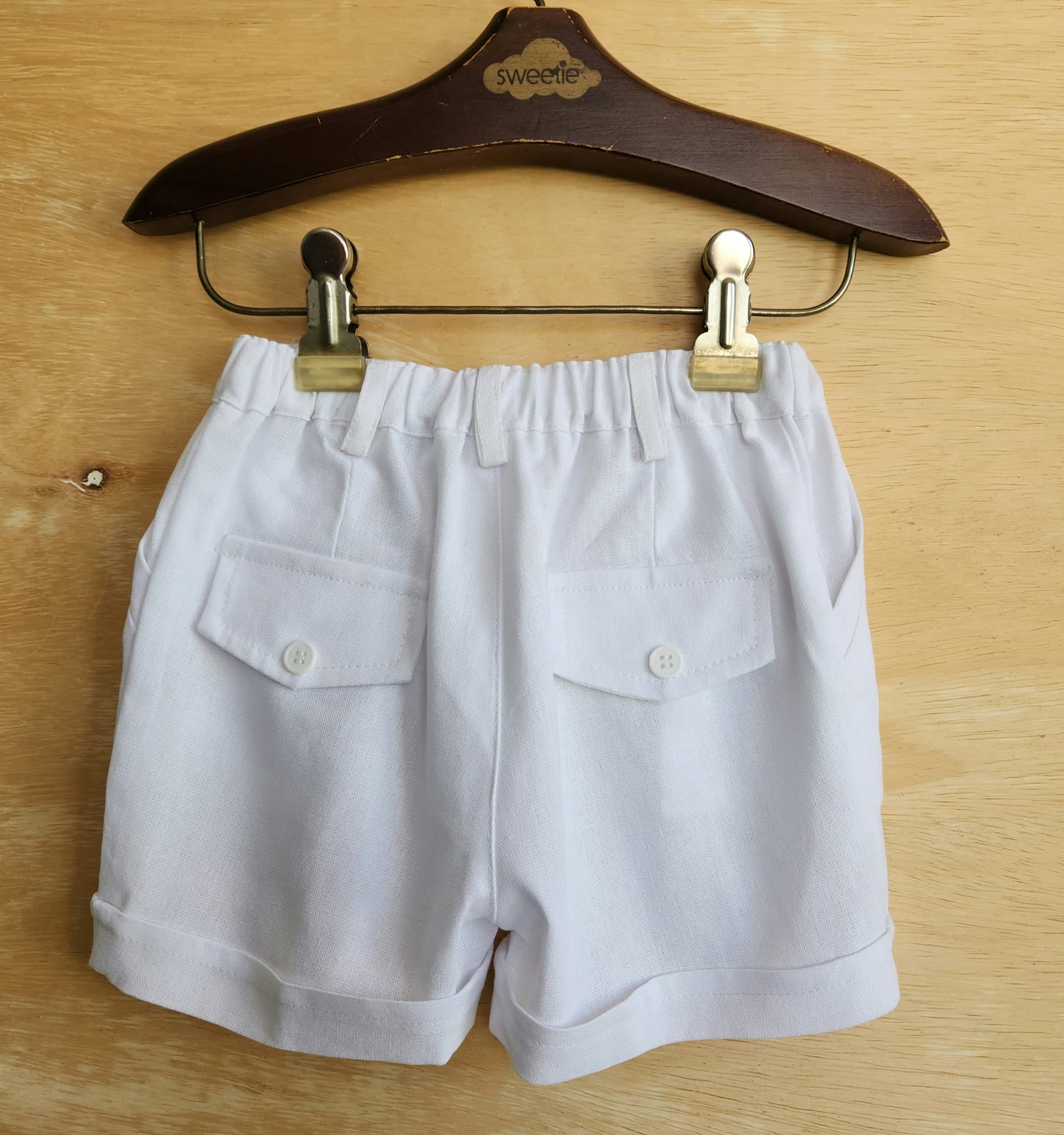 Shorts Infantil de Linho Branco