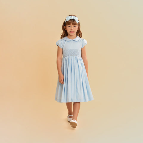 Vestido Bordado Infantil Clara Azul