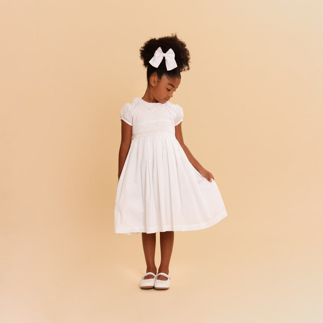 Vestido Bordado Infantil Lili Renda Renascença Branco