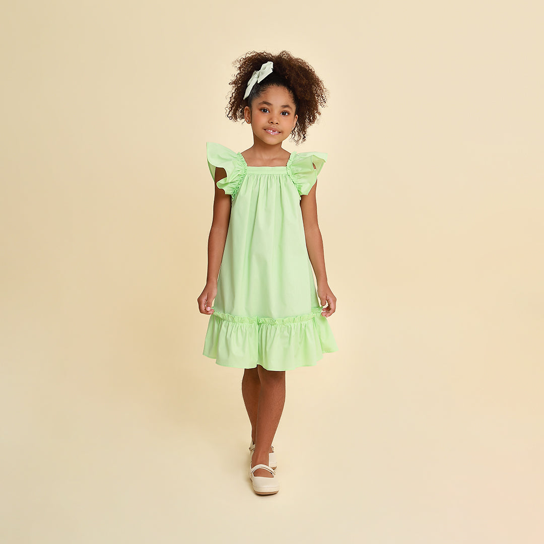 Vestido Infantil Bolonha Verde Melona