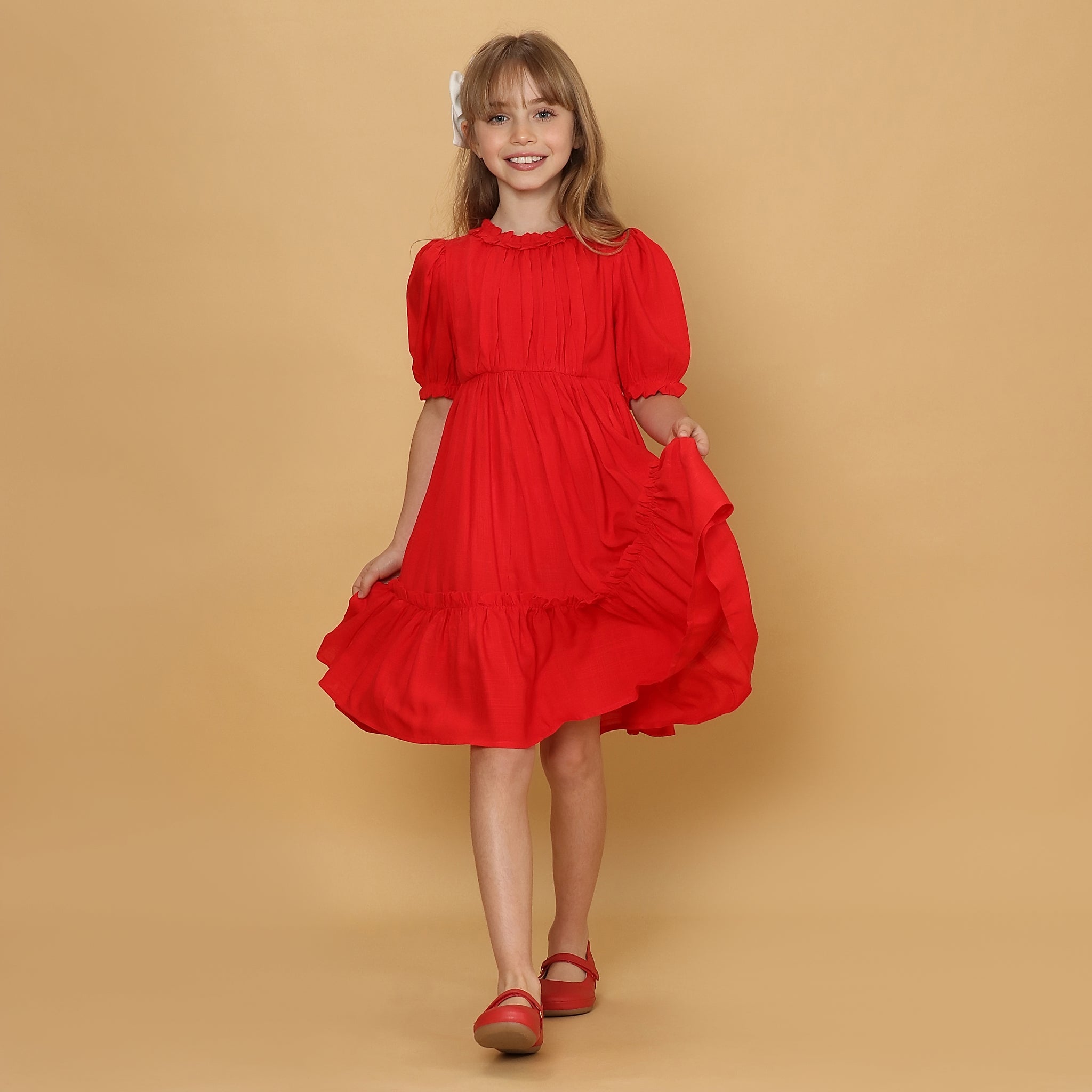 Vestido Infantil Lírio Vermelho