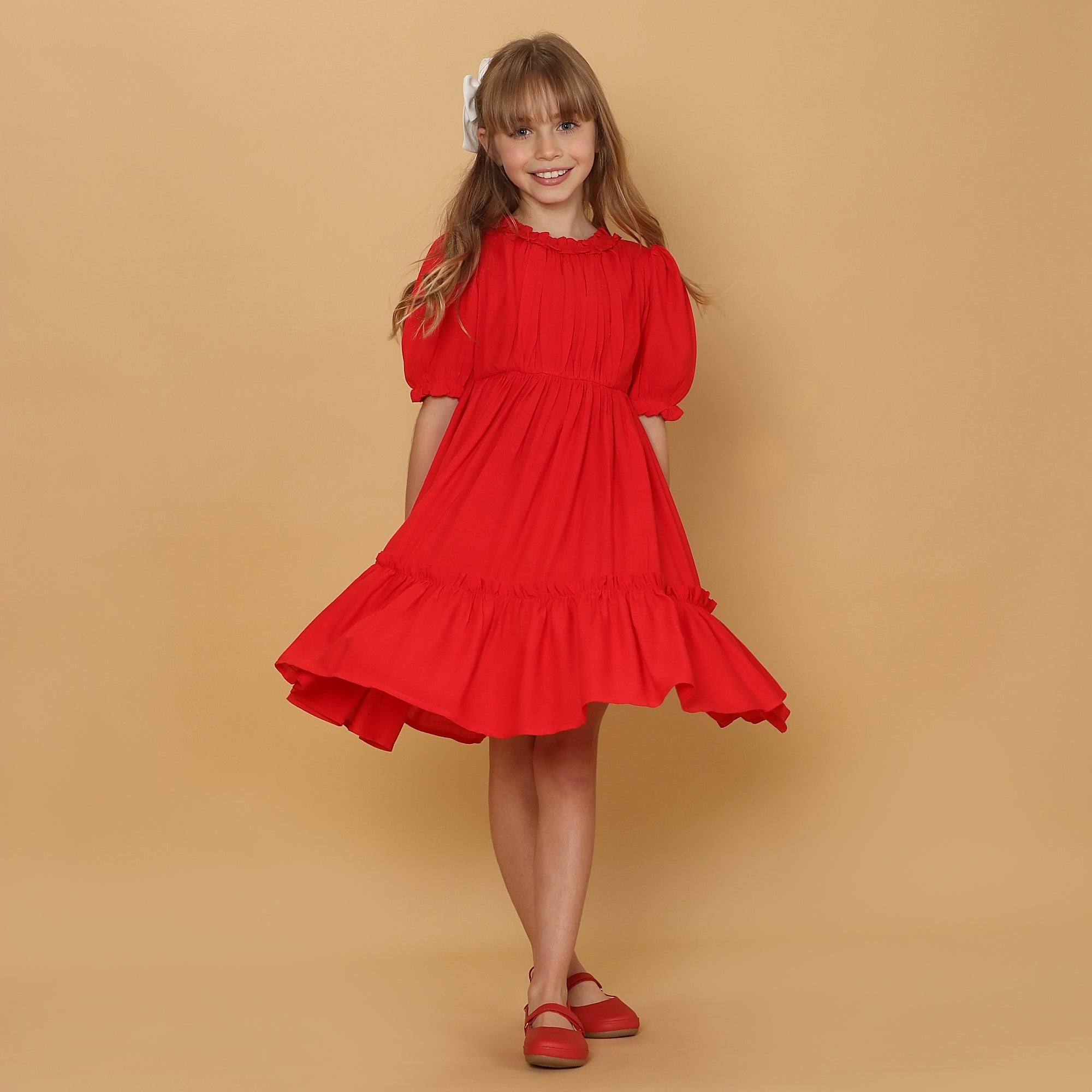 Vestido Infantil Lírio Vermelho