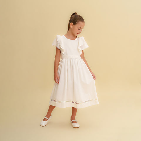 Vestido Infantil Louise Viscolinho Off White