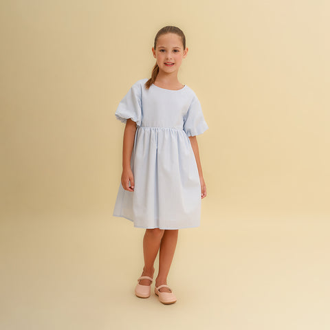 Vestido Infantil Siena Micro Vichy Azul
