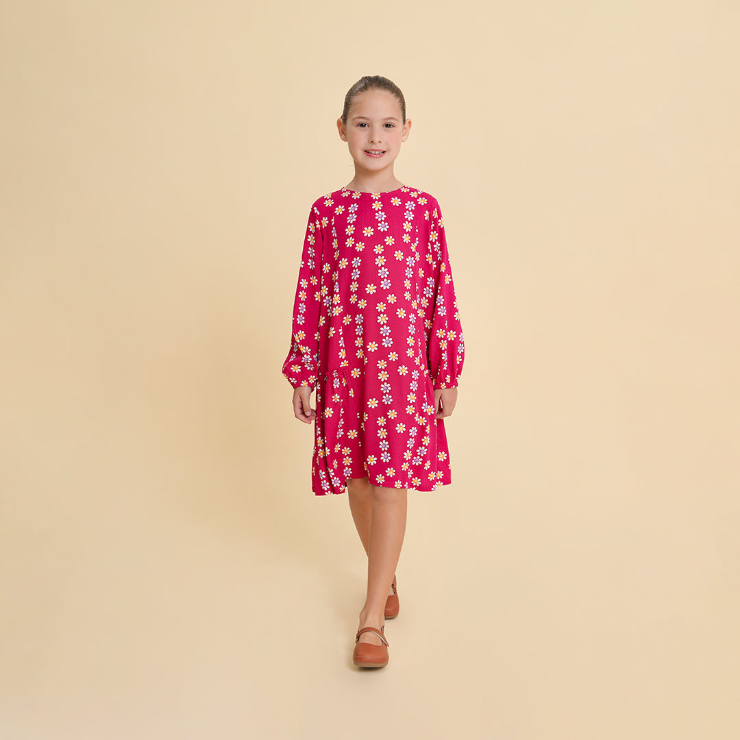 Vestido Infantil Verona Margarida Pink