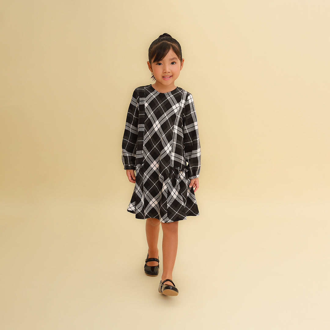 Vestido Infantil Verona Xadrez Preto