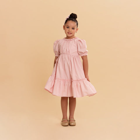 Vestido Infantil Lírio Rosa Antigo