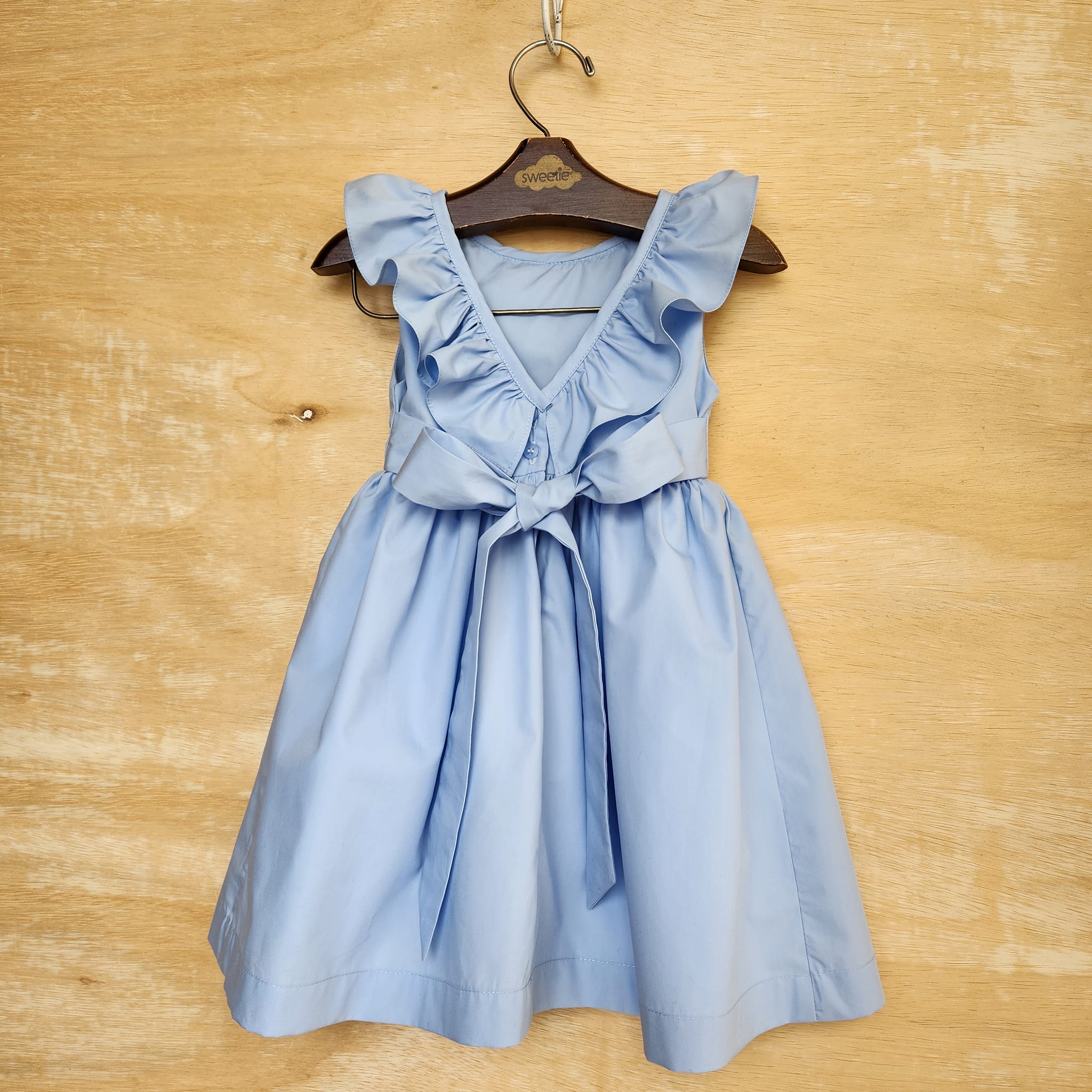 Vestido Bebê Babado Azul