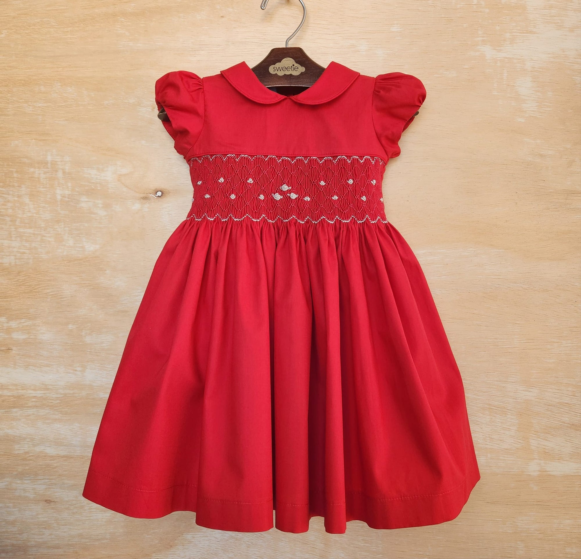 Vestido Bordado Bebê Clara Vermelho