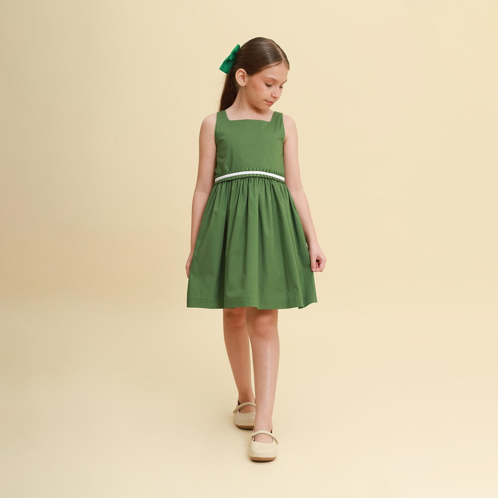 Vestido Infantil Maje Verde Oliva