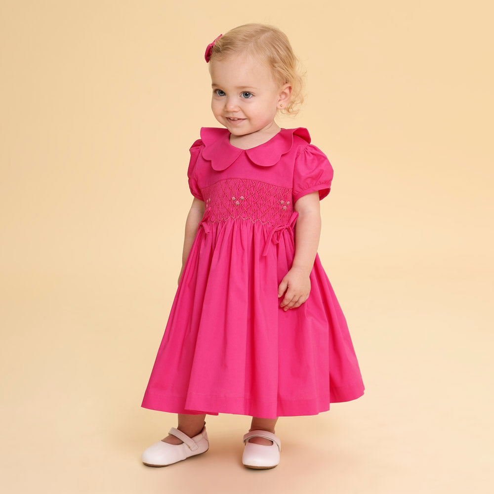 Vestido Bordado Bebê Anne Pink