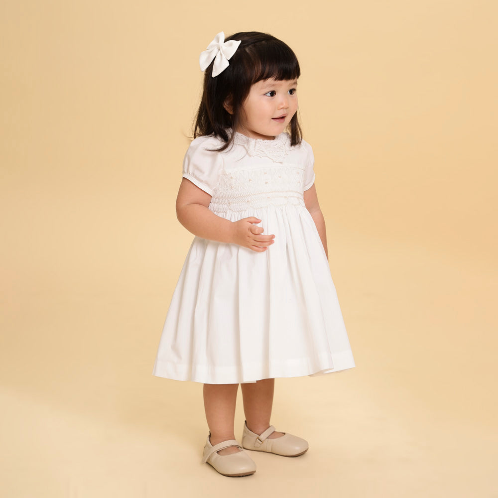 Vestido Bordado Bebê Lili Renda Renascença Branco