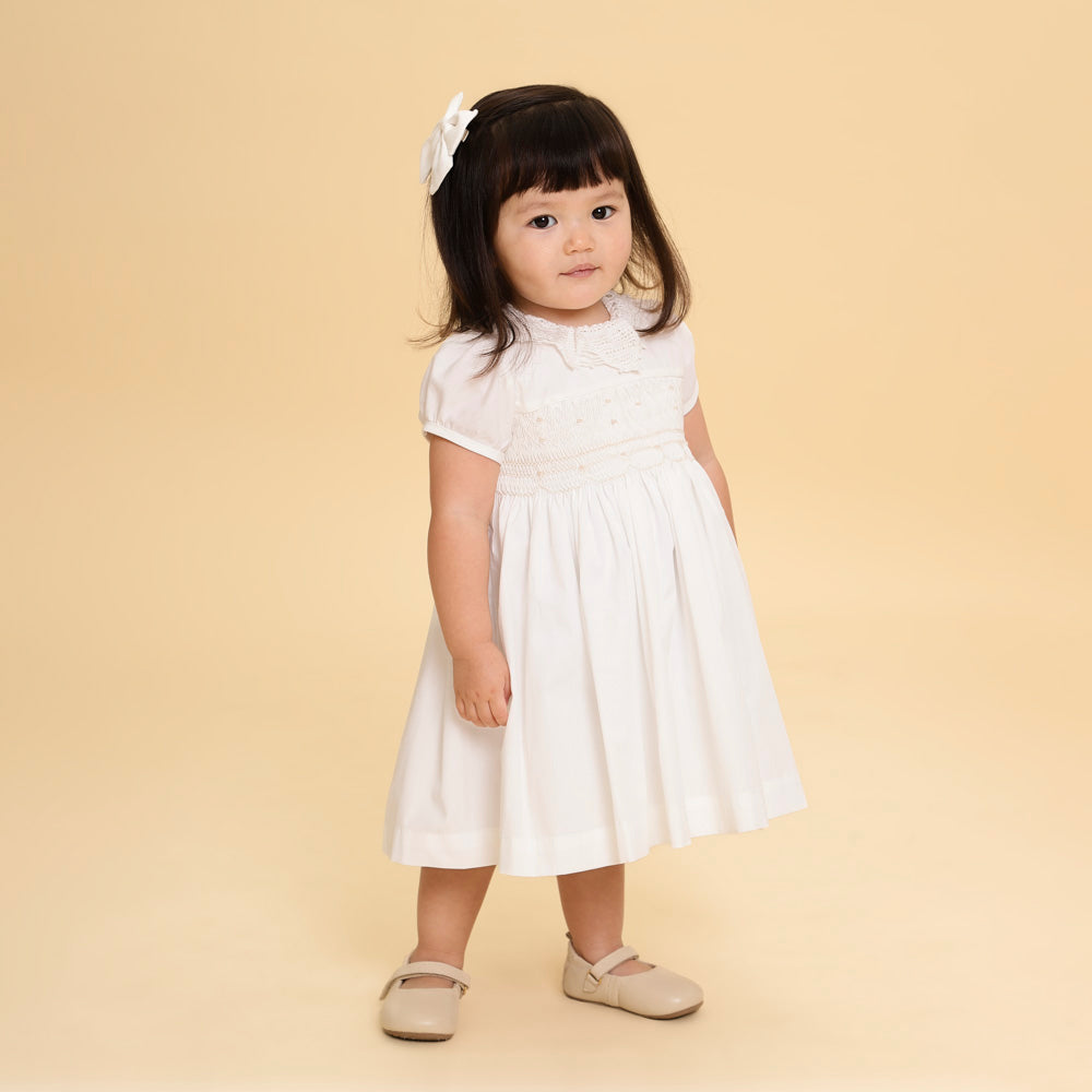 Vestido Bordado Bebê Lili Renda Renascença Branco