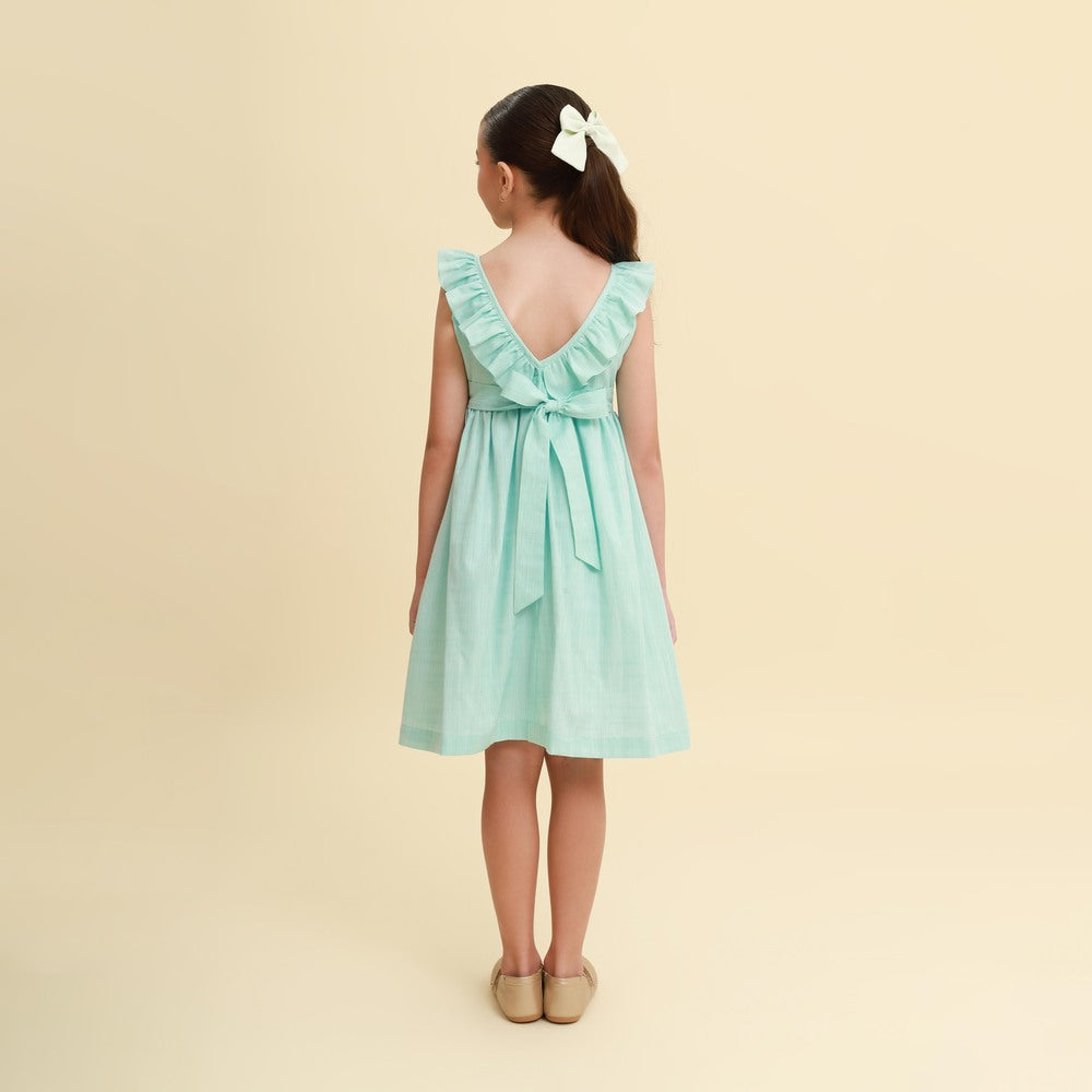 Vestido Infantil Babado Verde Bebê