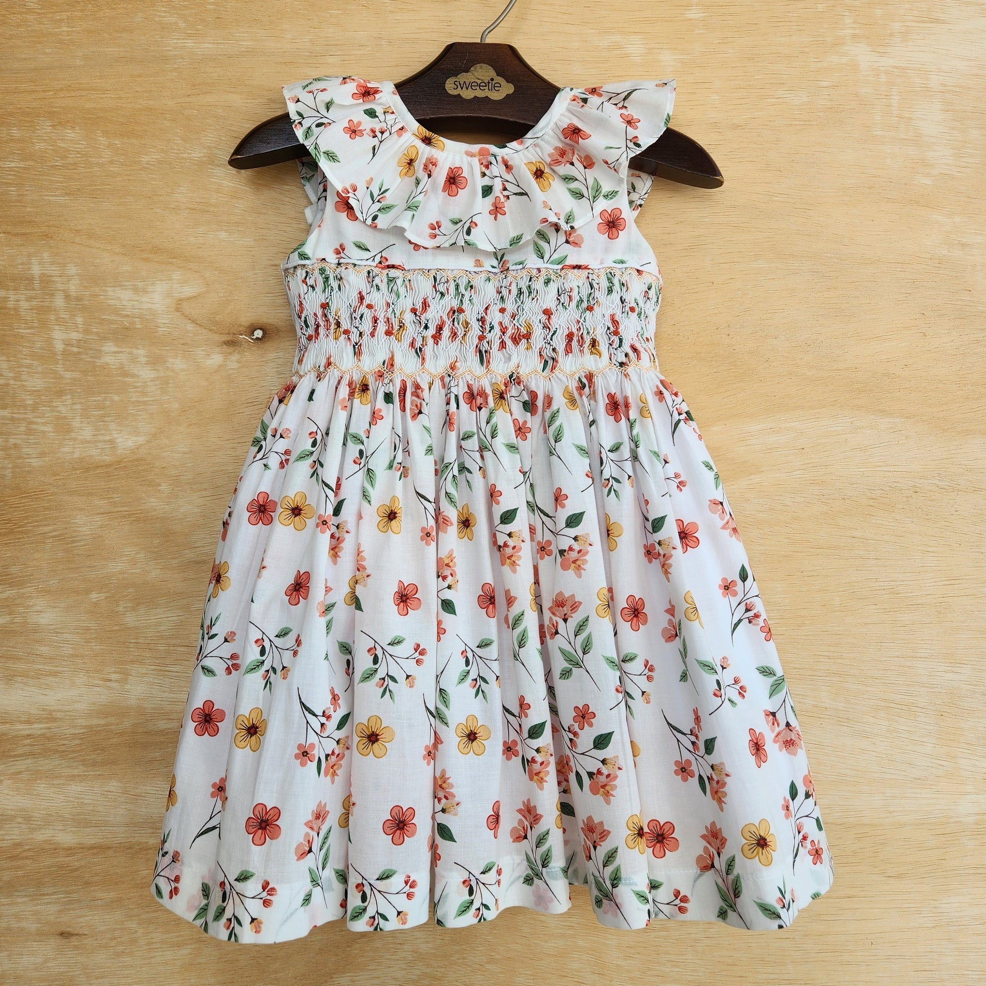 Vestido Infantil Bordado Babado Provence Branco