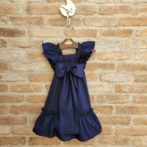 Vestido Bebê Bolonha Azul Marinho