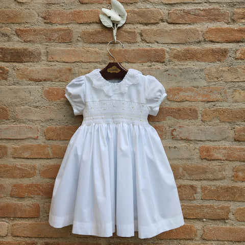 Vestido Bordado Bebê Lili Renda Renascença Branco, frente