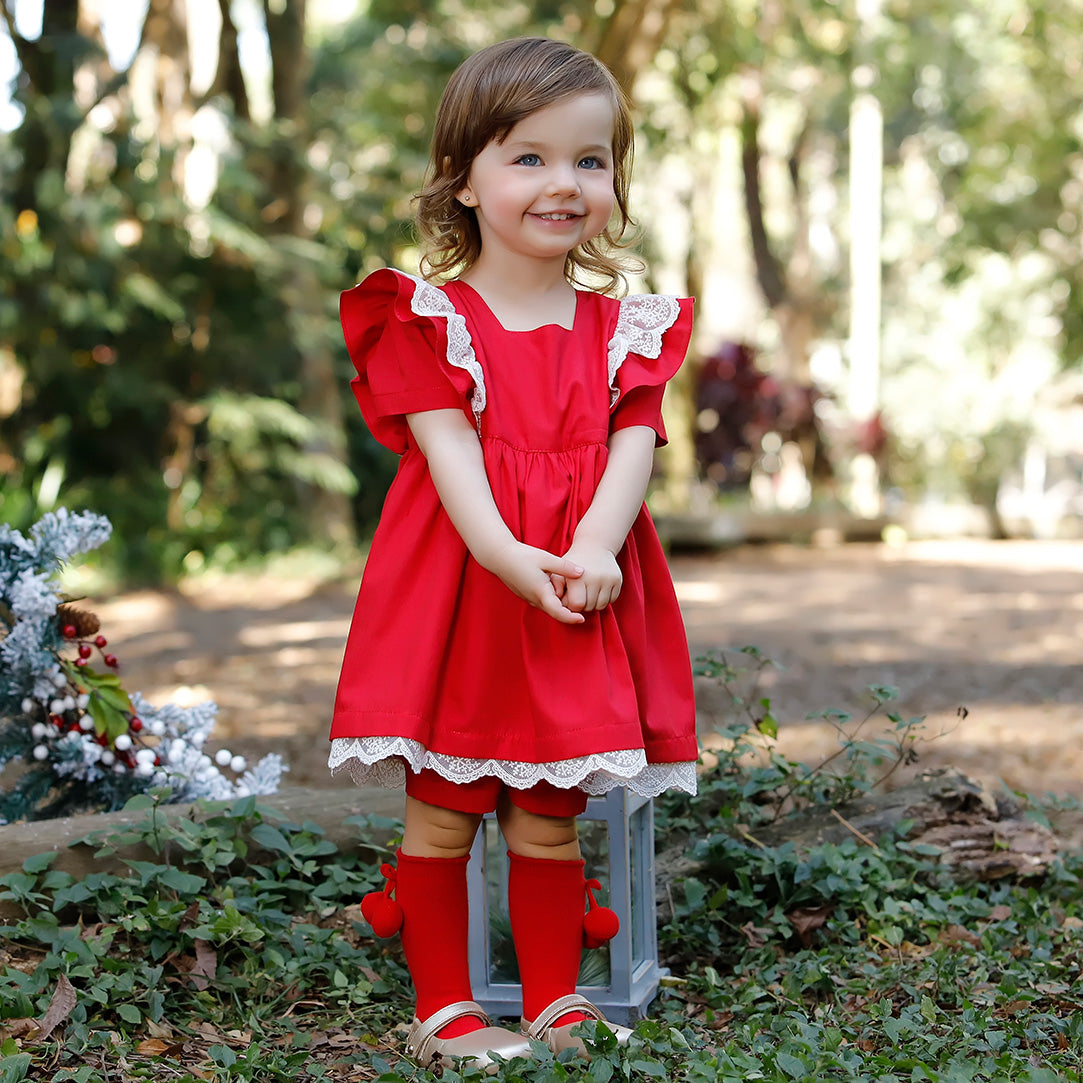 Vestido Jardineira Xadrez Vermelho Natal Bebê Menina - SACOLA DO BEBÊ